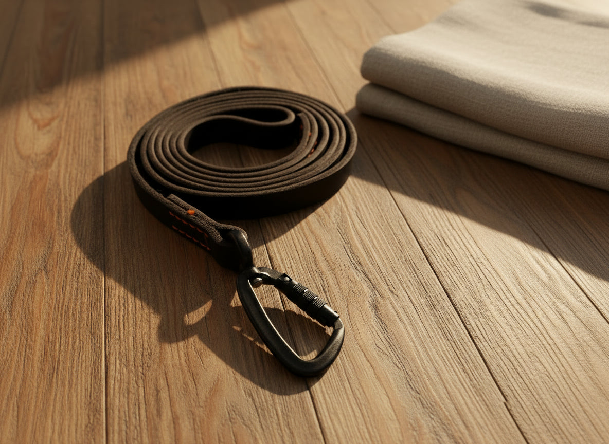 Läderkoppel detalj säkerhetshake